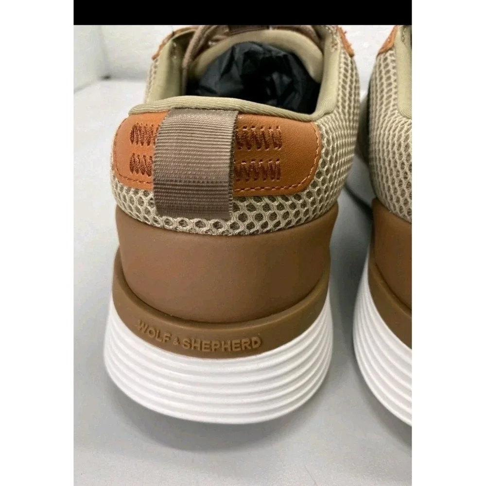 Wolf and Shepherd Mens Crossover Victory Trainer Sneakers Size 9.5 Khaki White